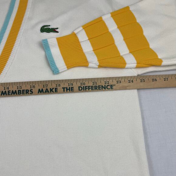 Lacoste Women's Low V-Neck Loose Fit Sweater, Size L - Picture 4 of 11